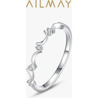 Ailmay – bagues en argent Sterling 925 pour femmes, belle lune empilable, CZ, bijoux fins minimalistes, nouveau Style 2021, offre spéciale