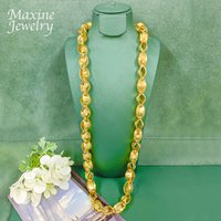 29inch Original Golden Long Chain Dubai 18K Gold Plated Hip Hop Necklace Jewelry Set for Man Engagement Jewellery Luxury Gifts
