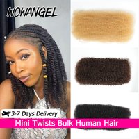 WOWANGEL 1/3/5pcs Afro Kinky Curly Bulk Hair For Braiding Mini Twist Locs Human Hair Extensions Tight Curly Hair Bundles 30g/pc