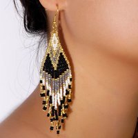New Vintage Ethnic Handmade Beads Tassel Earrings Fashion Jewelry Multicolor Mixed Beaded Long Earrings For Women Jewelry Gift