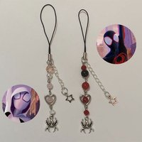 Miles and Gwen Love Mobile Charm Handmade Spidery2K Gothic Beaded Gift