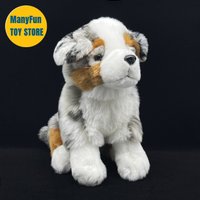 Realistic Australian Shepherd Dog High Fidelity Cute Plushie Dogs Plush Toys Lifelike Animals Simulation Stuffed Doll Toy Gifts