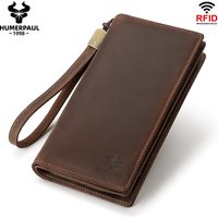 Humerpaul Männer Brieftaschen Echt leder männlich lange Clutch mit Handy tasche RFID Blocking Karten halter große Kapazität Aufbewahrung taschen