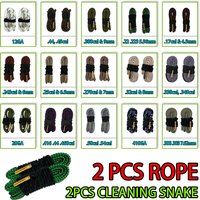 MIDUG 2PCS Gun Cleaning Kit Rifle Bore Clean Snake Barrel Bore Brush Rope for 12GA 9mm .22 .223 5.56mm .308 7.62mm Pistol