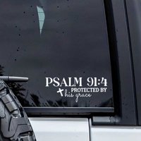Psalm 91 4 Bible Cross Car Sticker for Water Glasses, Computer Notebooks, Glass Windows, Car Decoration Stickers