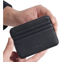 1Pcs Lychee-Patterned Ultra-Thin Card Holder with Id Window, Multi-Card Slot Mini Portable Card Holder with Coin Compartment, Unisex Daily Card Holder