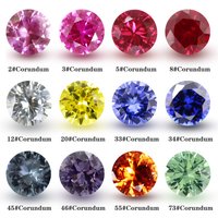 Synthetic Corundum Mixed Blue Red Yellow White Green Stone Gems Synthetic Stone Round Brilliant Cut High temperature wax inlay