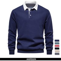 Sweat-shirt à col Polo pour hommes, nouveau Design à la mode, vêtements décontractés et sociaux, en coton de qualité, automne 2023
