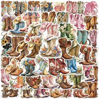 50-Pack Vintage Boots Graffiti Stickers Waterproof Decals for Luggage Notebook Phone Student Supplies Decorations