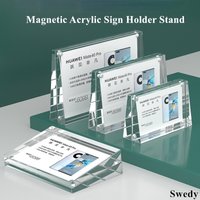 90x55mm Magnetic Photo Picture Frame Block Acrylic Sign Holder Display Stand Mini Price Label Paper Holder Tags