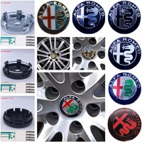 4Pcs for Alfa Romeo GTAM Mito 147 156 159 166 Black Wheel Center Cap Badge T60 030 56mm 60mm Hub Cover Rim Logo Car Accessories
