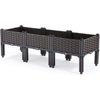 Plastic Raised Garden Bed with Legs Raised Bed with Drainage Holes Propagation Box for Patio Flower Fruit Herb Vegetable Growing
