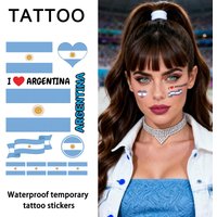 Argentina Flag Temporary Tattoo Sticker, Long-lasting and Waterproof, Festival, Football, Soccer Fan Face Stickers, Arm, Face