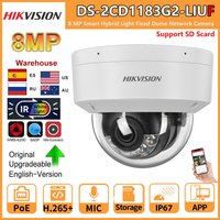 Hikvision 8MP IP-Kamera DS-2CD1183G2-LIUF, integriertes Mikrofon, Dual-Light, 4K Smart Hybrid Light, SD-Kartensteckplatz, feste Dome-Netzwerkkamera