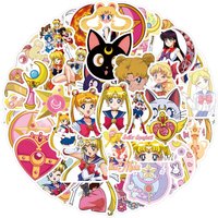 55pcs Cartoon Sailor Moon Graffiti Stickers Suitcase Water Cup Stationery Mobile Phone Laptop Refrigerator Decoration DIY Decals