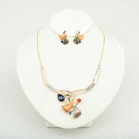 ICEYY Luxury Crystal Water drop Costume necklace and earring set women's jewelry set Party Prom Accessories