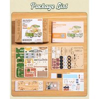 Rolife Leo's Coffee Truck 3D Wooden Puzzle Mobile Cafe Kit Home Decor Mid Level DIY Model for Adults