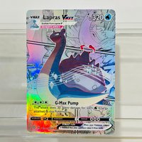 Pokemon EN Version Lapras Vmax SV111/SV122 DIY Holographic Foil Texture Card, Perfect Condition Premium Anime Collection Card