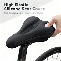 Silicone & Memory Foam Bike Seat Cover, Shock-Absorbing Anti-Slip Cushion, Magic Tape & Drawstring Options for Comfort Riding