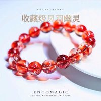 Natural Red Ghost Gum Flower Phoenix Feather Bracelet Good Luck Energy Crystal Dove Feather Ghost Purple Black Beaded HandString