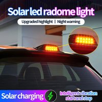 Solar Powered LED Car Roof With Remote Control Decorative Cover Lights Anti Rear End Collision Warning Flashing Warning Light