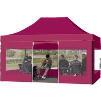 Heavy Duty 3x6m Pop Up Canopy Tent Outdoor Rainproof Market Stall Gazebo Portable Folding Awning Sun Shelter with 4 Legs