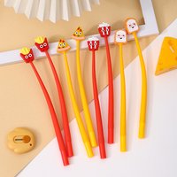 10Pcs/Lot Creative Fast Food Shake Gel Pen Kawaii Hamburg French Fries Pizza Pens 0.5mm Black Ink Writing Office School Supplies