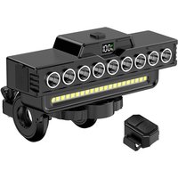 AliExpress cycle zone Bicycle Digital Display Horn Light 9 Lamp Beads Rechargeable Handlebar Front Light Warning Speaker Head Light for Running Riding