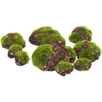 Artificial Moss Rocks Large Balls Faux Green False Moss Decor for Garden DIY Floral Arrangements Plant Poted 6 Pcs (3 Size)