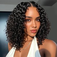 Brazilian Curly Short Bob Wig 13x4 HD Lace Frontal Wigs 200% Deep Water Wave 13x4 Lace Front Bob Wig For Women 14 16 Inch