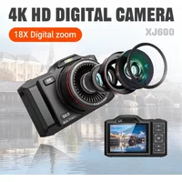 XJ600 4K Digital Camera with 64MP Front Rear Dual Camera System 18X Digital Zoom and 2.8 Inch Screen with Fast WIFI Transmission
