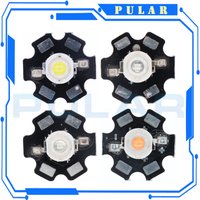10 Stück 1 W 3 W 5 W Hochleistungs-LED-Perlen PLR Vollspektrum reinweiß rot mit 20 mm schwarzem Stern PCB Kühlkörper Aluminiumsubstrat DIY