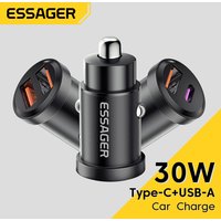 Essager 30W Car Charger QC 4.0 QC 3.0 For Xiaomi Huawei Supercharge SCP Samsung AFC PD Fast Charging For IP USB C Phone Charger
