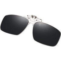 VIVIBEE 2026 Mens Metal Clip on Sunglasses for Eyeglasses Polarized UV400 Women Square Night Vision Driving Sun Glasses