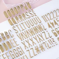 Alphanumeric sticker Gold letter sticker hot gold ledger sticker DIY small card message sticker house number number sticker