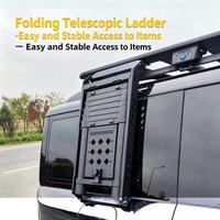 Universal Foldable Telescopic Side Ladder with Lock For SUV Pickup Off Road Vehicle Roof Rack Access Step Exterior Modification