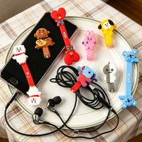 BT21 Data Cable Storage 9X1cm Cartoon Cute Headphone Winding Device Portable Data Cable Storage Device Peripheral LINE FRIENDS