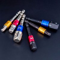 3Pcs Drill Socket Adapter Set Impact Drill Extension Bars Hex Shank Square Head Drill Bits 1/4 3/8 1/2 Size for Home Improvemen