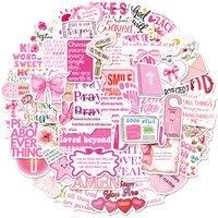 50Pcs Jesus Phrase Sticker Pack-Graffiti with Biblical Motivational Quotes, Waterproof Decor Materials Stickers Creative Decals