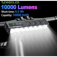 NEWBOLER Bicycle Light Front 10000mAh Bike Light 6000Lumen Waterproof USB Charging MTB Road Cycling Lamp Bike Accessories