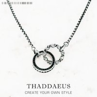 Skull Circle Round Black Stone Necklace Autumn New Link Chain Fine Jewelry 925 Stering Silver Bijoux Vintage Gift For Women Men