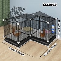 Modular Iron Mesh Pet Cage with Pull-Out Tray, Multi-Layer Rabbit Cage, Guinea Pig Cage, Small Pet Enclosure Villa