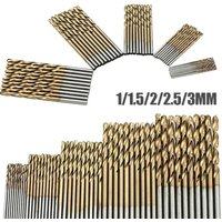 50Pc 1/1.5/2/2.5/3mm Multi Function Titanium Coated Metal Drills Power Tools Coated Cobalt Drill Bits High Speed Drill Bits Tool