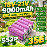 Original 18650 35E 9000mAh (5S2P) Akku-Pack Geeignet für Schraubendreher, Bohrmaschinen, Werkzeuge und Schweißgeräte 18V-21V