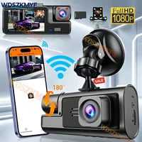 3 Channel Car Dash Cam 1080P HD Triple Lens DVR with WIFI Parking Monitor Night Vision Look 2inch 2CH Black Box Car accessory