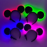 1/2pcs LED Glowing Neon Mouse Ears Headband Girls Festival Headbands Mickey Hairband Children Birthday Party Hair Accessories