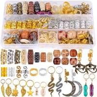 184PCS DIY Crystal Stone Horus Eye Moon Dreadlock Beads Hair Accessories for Braids Braid Clip In Hair Beads for Hair Braiding