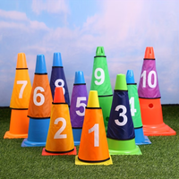 Numbered Training Cones Set, Colorful Flexible Sports Marker Cones for Football Agility Training