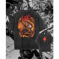 Summer Men's Washes T-shirts Japanese Anime Demon Slayer Kyoujurou Graphic Clothing Harajuku Y2K Cotton Sportswear