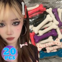 2-20pcs White Bone Hair Clip Cute Y2K Bobby Pins Girl Fashion Dog Bones Hairclips Decor Hairpins Barrettes Accessories Wholesale